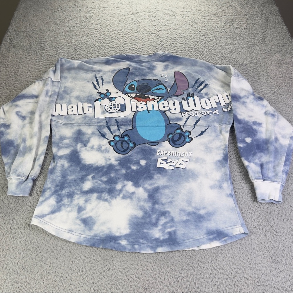 Disney Parks Stitch Spirit Jersey Shirt Adult XS Blue Tie Dye Experiment 626 - Picture 1 of 9